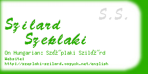 szilard szeplaki business card